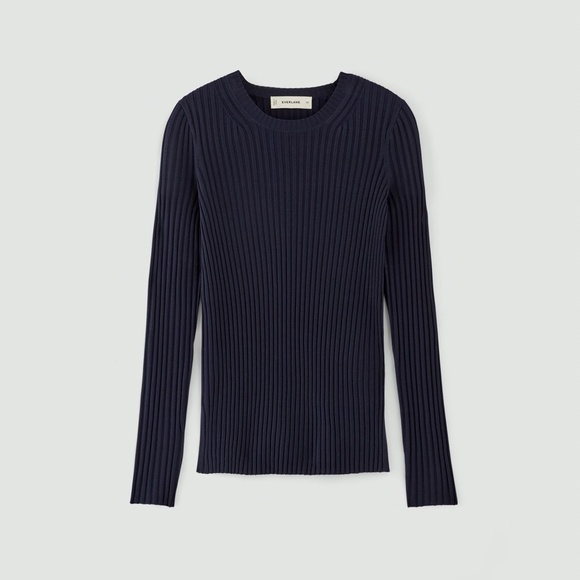 Everlane The Viscose Knit Crew, in Navy Small NWOT - Picture 5 of 7